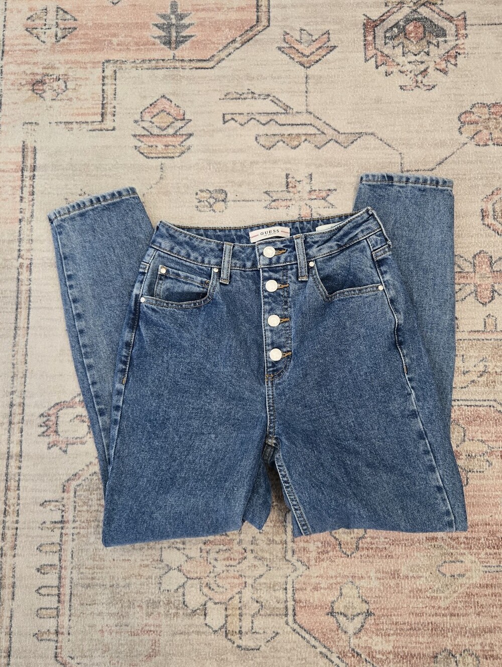 GUESS Dark Blue Vintage High Rise 90s Skinny Jeans Size 26